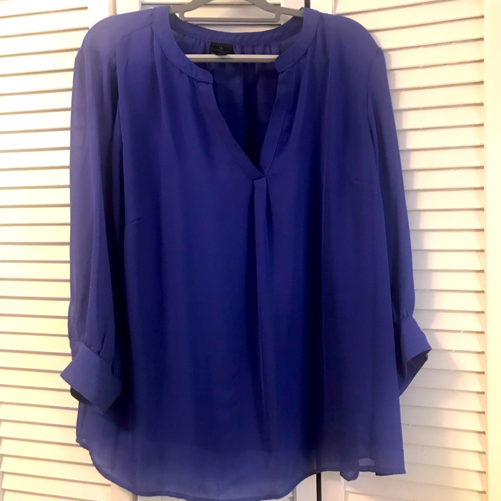 Worthington Purple Blouse Sheer Sz 3x